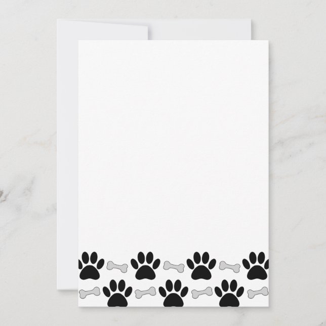 Paws And Bones Pattern DIY Blank Invitation (Front)