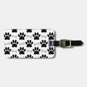 Paws And Bones Pattern Luggage Tag