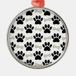 Paws And Bones Pattern Metal Tree Decoration