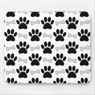 Paws And Bones Pattern Mouse Mat