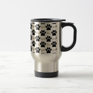 Paws And Bones Pattern Travel Mug