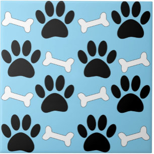 Paws And Bones Seamless Pattern Custom Pink Tile