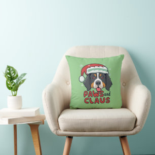 Paws and Claus - Christmas Bernese Dog Cushion