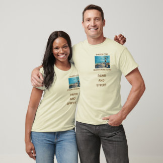 PAWS AND EFFECT- book title on t-shirt