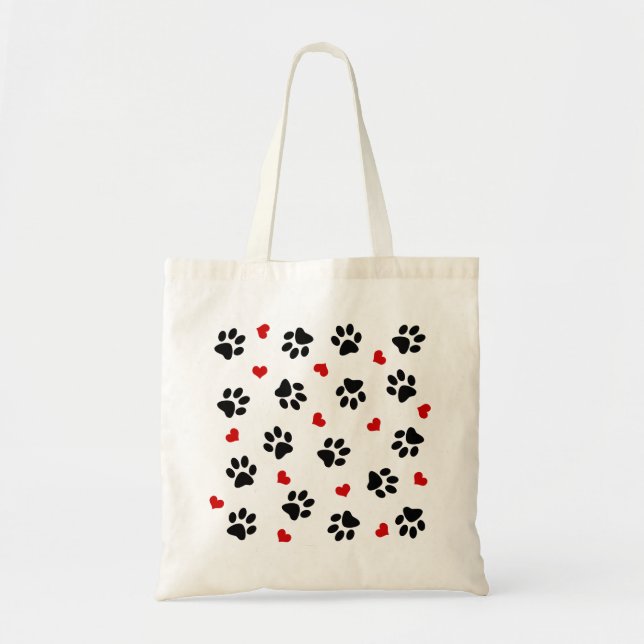 Paws and Hearts Tote Bag (Front)