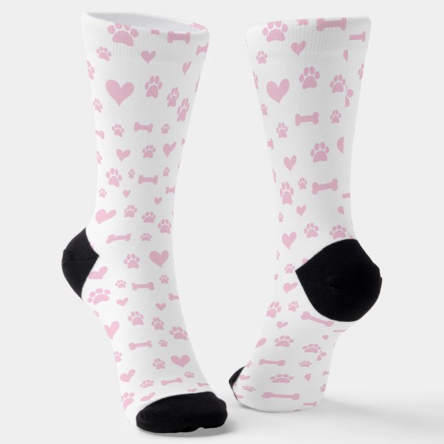 Paws and Hearts: Whimsical Pet Lover's  Socks (Angled)