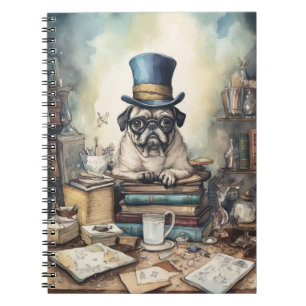 Paws and Pages: Adventures of a Whimsical Pug Scho Notebook
