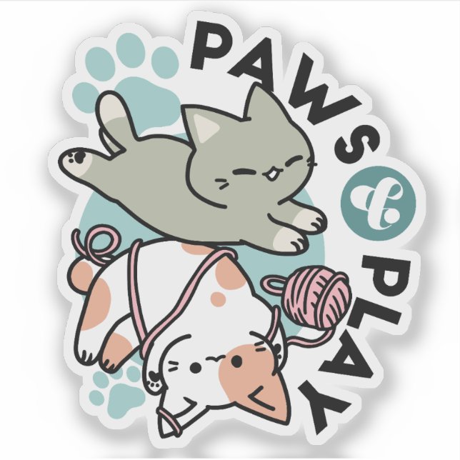 Paws and Play – Adorable Cat Illustration (Front)