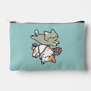 Paws and Play – Adorable Cat Illustration Accessory Pouch