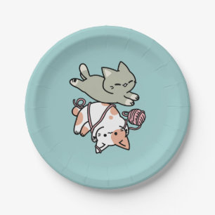 Paws and Play – Adorable Cat Illustration Paper Plate