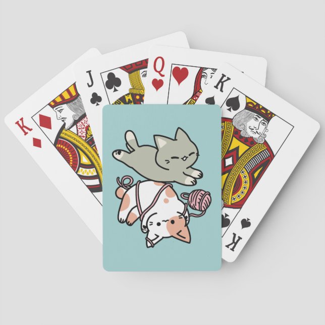 Paws and Play – Adorable Cat Illustration Playing Cards (Back)