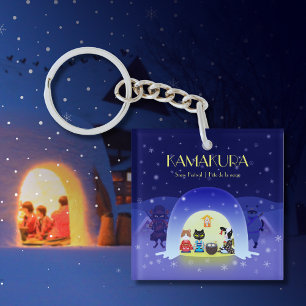 Paws and Purity: Edneko's Kamakura Festivity Key Ring