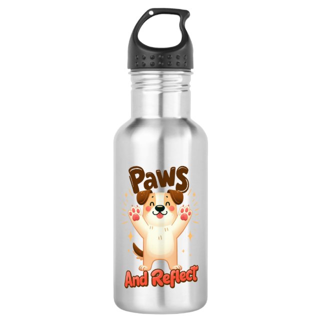 Paws And Reflect Cute Dog 532 Ml Water Bottle (Front)