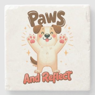 Paws And Reflect Cute Dog Stone Coaster