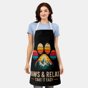 Paws and Relax Take It Easy Vintage Mountains Dog Apron