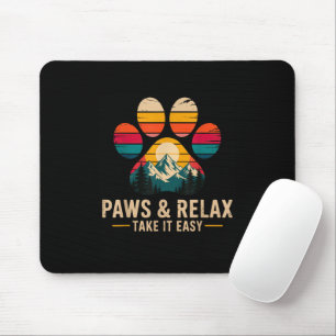 Paws and Relax Take It Easy Vintage Mountains Dog Mouse Mat