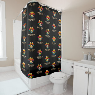 Paws and Relax Take It Easy Vintage Mountains Dog Shower Curtain