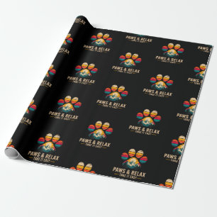 Paws and Relax Take It Easy Vintage Mountains Dog Wrapping Paper