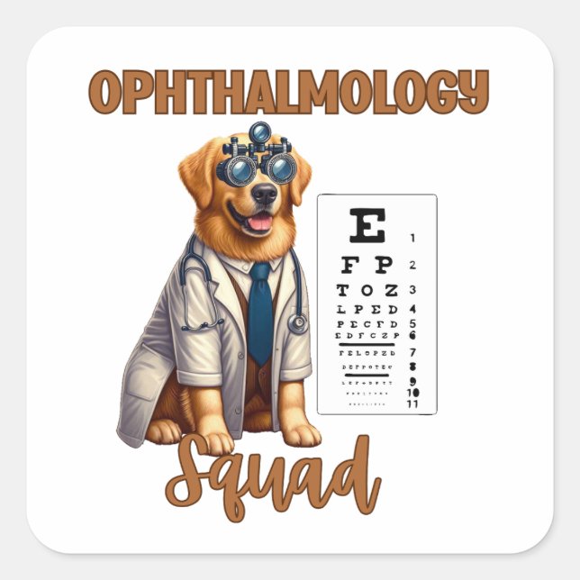 Paws and Vision Animal Ophthalmology Squad Square Sticker (Front)