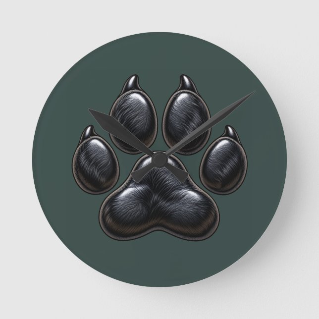 Paws Before Boots in the Sunset Round Clock (Front)