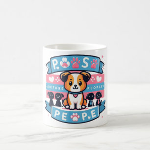 Paws Before People Cute Dog Lover Coffee Mug
