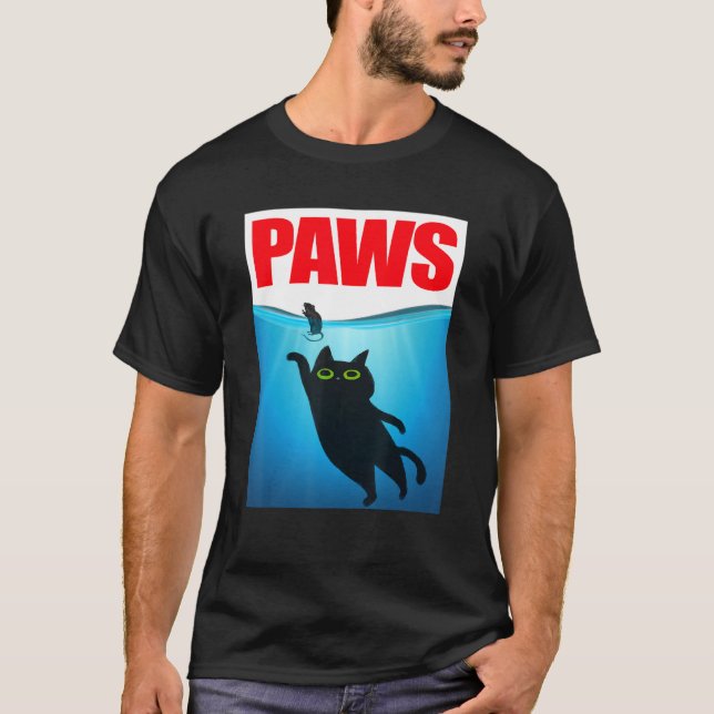Paws Black Cat and Mouse Top Cute  Cat  Parody (Front)
