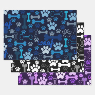 Paws & Bones Pet Theme Wrapping Paper Sheet
