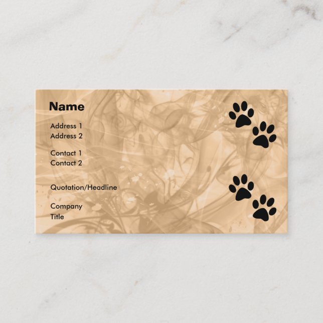 Paws Business Card (Front)
