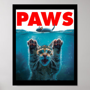 Paws Cat And Mouse Parody Humourous Kitten Chasing Poster