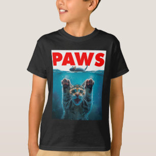 Paws Cat And Mouse Parody Humourous Kitten Chasing T-Shirt