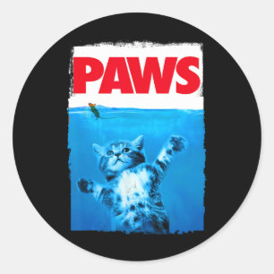 Paws Cat And Mouse Top  Classic Round Sticker