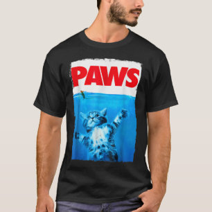 Paws Cat and Mouse Top, Cute Funny Cat Lover Parod T-Shirt
