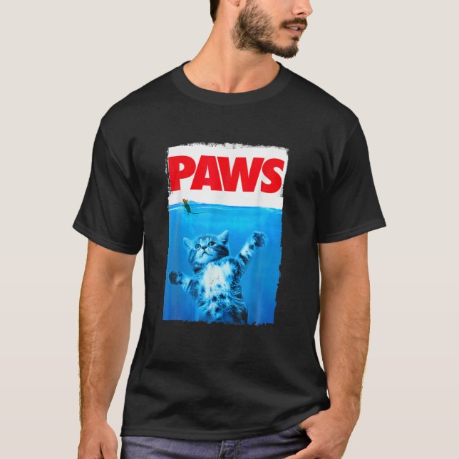 Paws Cat And Mouse Top, Cute Funny Cat Lover Parod T-Shirt (Front)