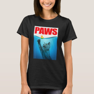 PAWS Cat And Yellow Rubber Duck Cute Kitten Cat P T-Shirt