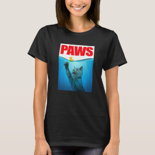 PAWS Cat And Yellow Rubber Duck Cute Kitten Cat Pa T-Shirt