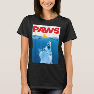 PAWS Cat And Yellow Rubber Duck Cute Kitten Funny T-Shirt