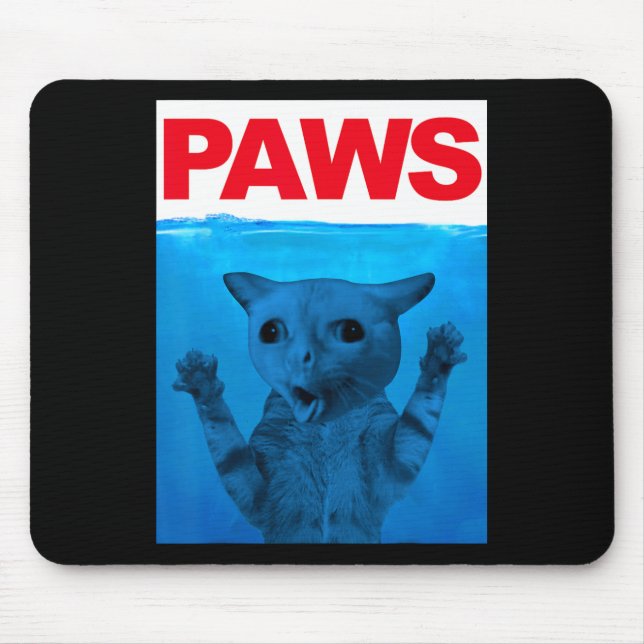 Paws Cat Meme Humour Funny Kitty Lover Funny Cats  Mouse Mat (Front)
