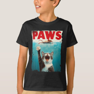 Paws Cat Mouse Parody Cat Shark Chasing Mouse Kitt T-Shirt