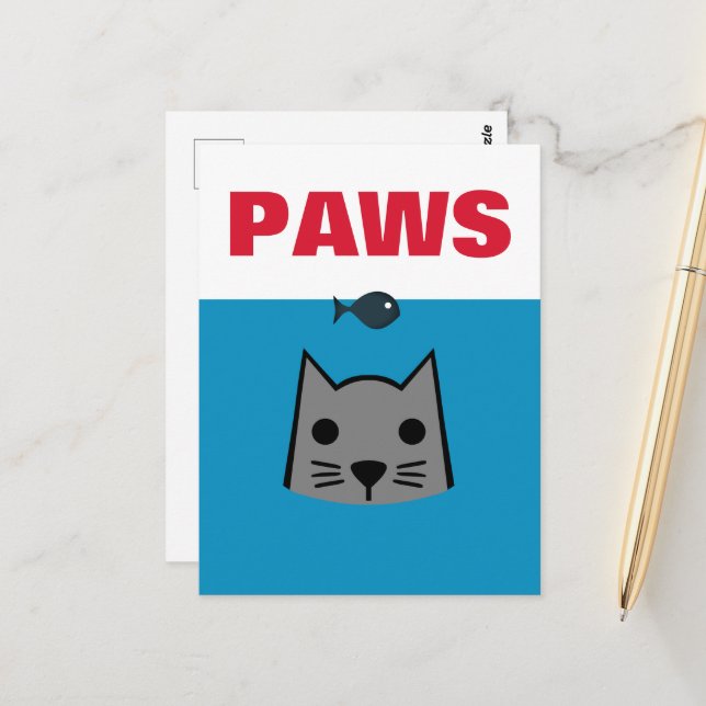 Paws, Cat Postcard (Front/Back In Situ)