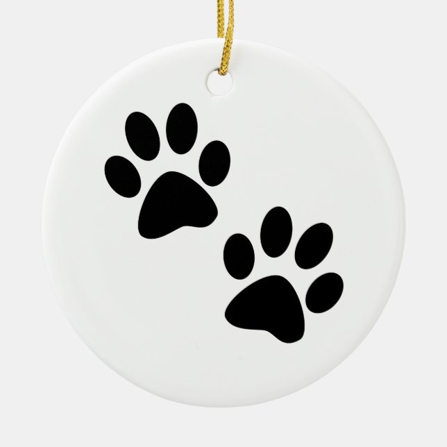 Paws Ceramic Tree Decoration (Front)