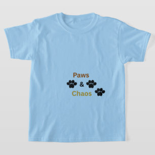 Paws & Chaos Funny Pet Lover Kids T-Shirt