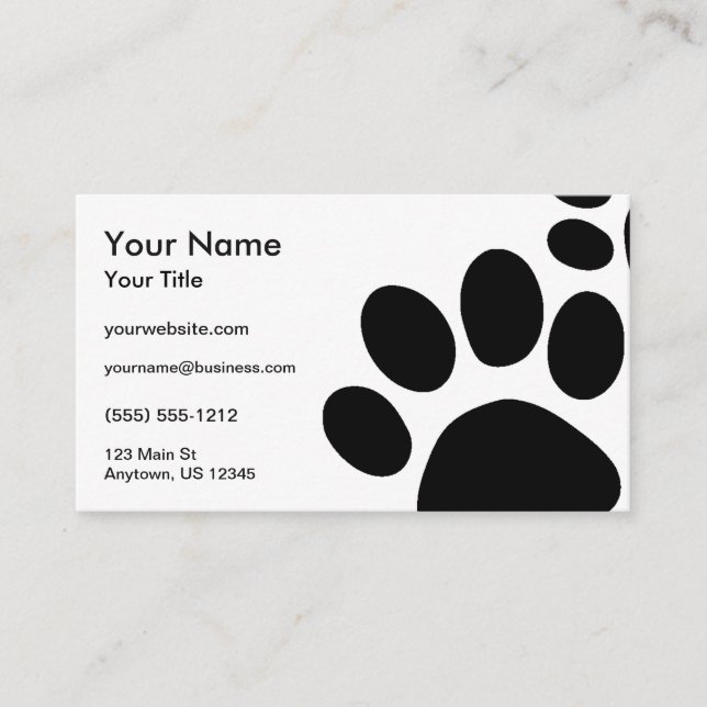 Paws Custom Colour Business Card (Front)