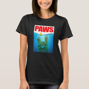 PAWS Cute Kitten Cat And Yellow Rubber Duck T-Shirt
