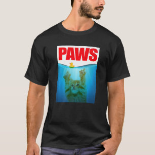 PAWS Cute Kitten  Cat And Yellow Rubber Duck T-Shirt