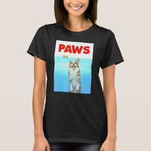 Paws Dog Parody 80s Corgi Shark Dog T-Shirt
