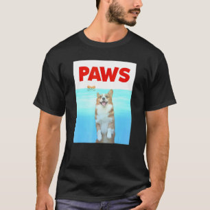 Paws Dog Parody 80s Corgi Shark Dog T-Shirt