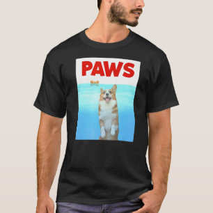 Paws Dog Parody 80s Corgi Shark  Dog T-Shirt