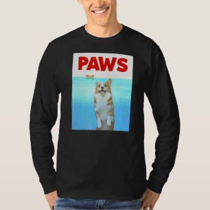 Paws Dog Parody 80s Corgi Shark  Dog T-Shirt