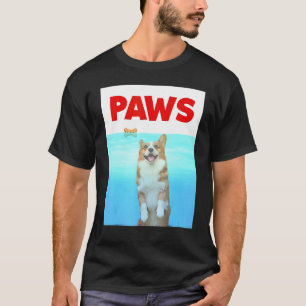 Paws Dog Parody 80s Corgi Shark Dog T-Shirt