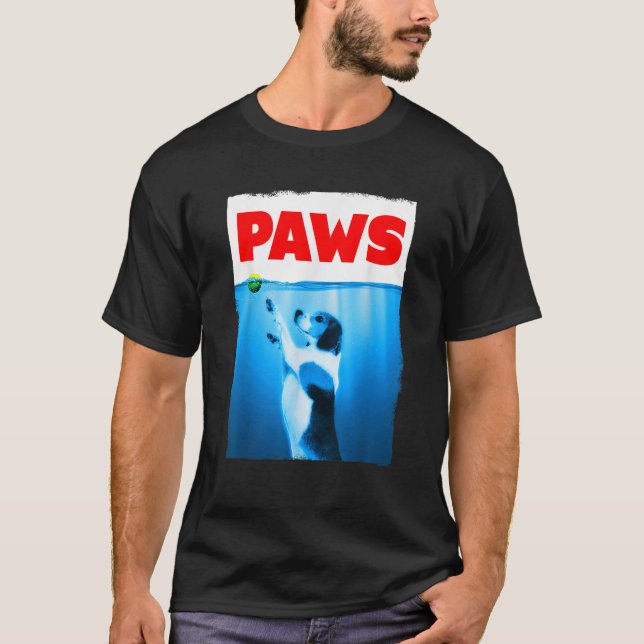 Paws Dog Parody Tennis Ball  T-Shirt (Front)